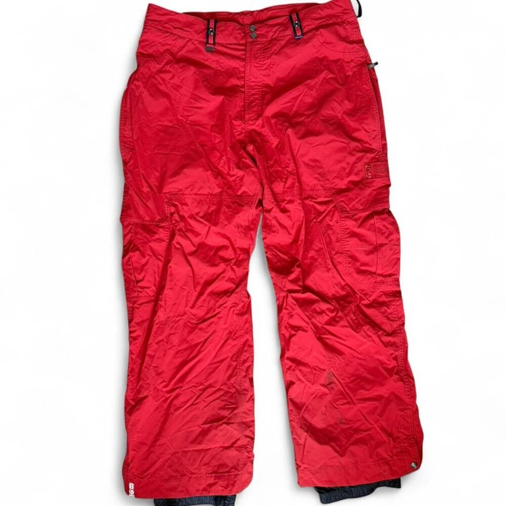 BONFIRE Men's Red Snowboard Pants Large. Classic Fit